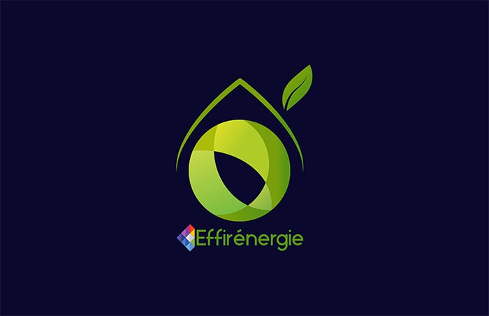 Logo vert d'une entreprise spécialisée dans l'énergie et l'isolation des constructions
